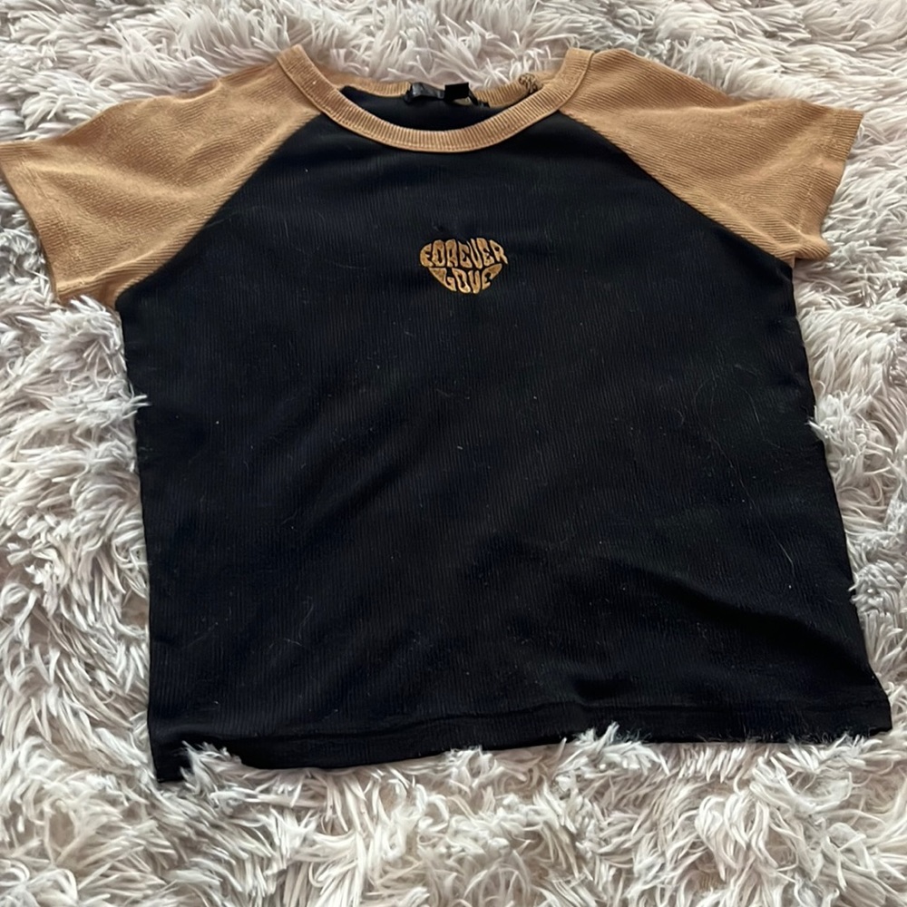 This brown and black shirt is super cute and comfy!